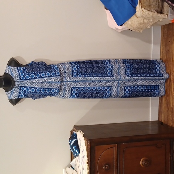 Maggy London Patchwork Print Stretch Sleeveless Maxi Dress- Sz. 10 - Picture 14 of 14